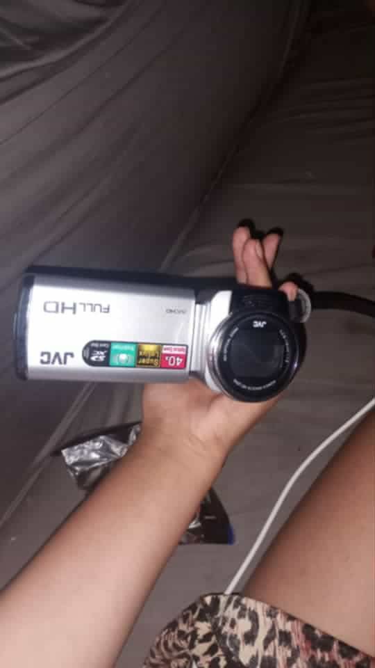 JVC Full HD Camcorder (Category: Video Cameras) located in Manila. Submitted by krushaa (Listing ID 1436106276, Image 1). Description: - JVC Full HD camcorder - 40x zoom - Easy to use - Sleek silver design - Compact and lightweight - Ideal for recording videos on the go.