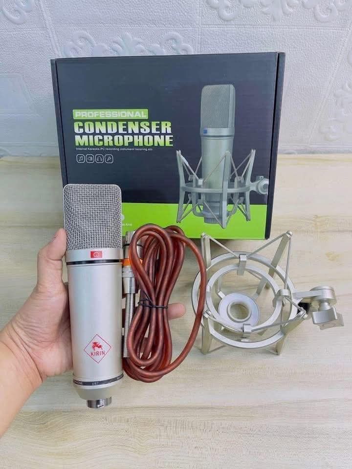 KIRIN original U87 condenser microphone 48v (Category: Microphones) located in Manila. Submitted by yzcartph (Listing ID 1436172697, Image 1). Description: KIRIN original U87 condenser microphone 48v double board P1650 only 5v single board P1250 only Available colors:silver, gray 👍Full metal condenser microphone 👍Big chip circuit 👍High quality 👍colorful package.
