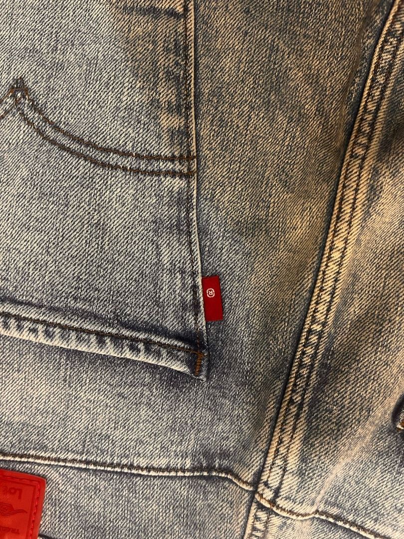 Levi's 512 Engineered Jeans (Category: Jeans) located in Caloocan City. Submitted by saison_102921 (Listing ID 1436231119, Image 3). Description: - Levi's 512 Engineered Jeans - Light blue wash - Button fly - Features the Levi's red tab - Water<Less> for sustainable production - Size tag visible in images - Unique seam design.