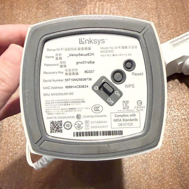 LINKSYS Velop MX2000 Wifi Router445933637107066881