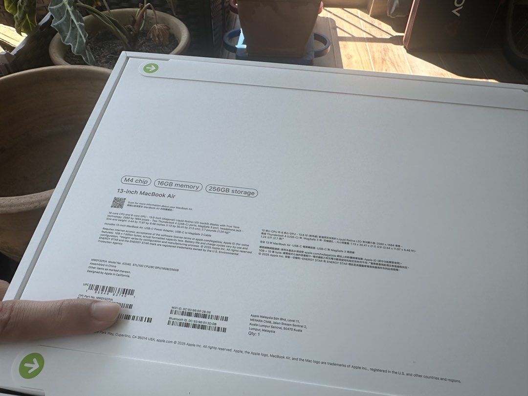 MacBook Air m4 16/256GB445540163996897281