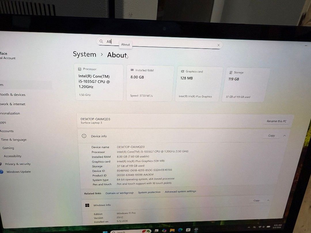Microsoft Surface Laptop 3445929275691509762
