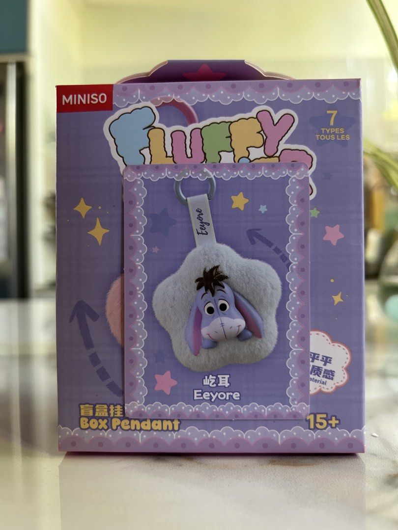 Miniso Eeyore keyring (Category: Character Goods) located in Dasmarinas. Submitted by vminniescart (Listing ID 1436242909, Image 1). Description: Miniso Eeyore keyring - ₱550 - opened box, sealed foil - with box & card 💵 BDO/Gotyme/Union Bank 📍Dasmariñas City, Cavite.