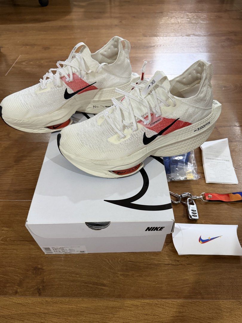 Nike Air Zoom Alphafly Next 2 EK (Category: Sneakers) located in Makati City. Submitted by shopmargaux05 (Listing ID 1436197545, Image 1). Description: Nike Air Zoom Alphafly Next 2 EK (Men’s) Only used 5 times, in very good used condition Bought for 14,495 (size is also hard to find) Superior running shoes 👌🏻 and also super aesthetic, with brand new freebies (Nike Keychain with carabiner and Blue shoe laces) Negotiable for sure buyer 😊.