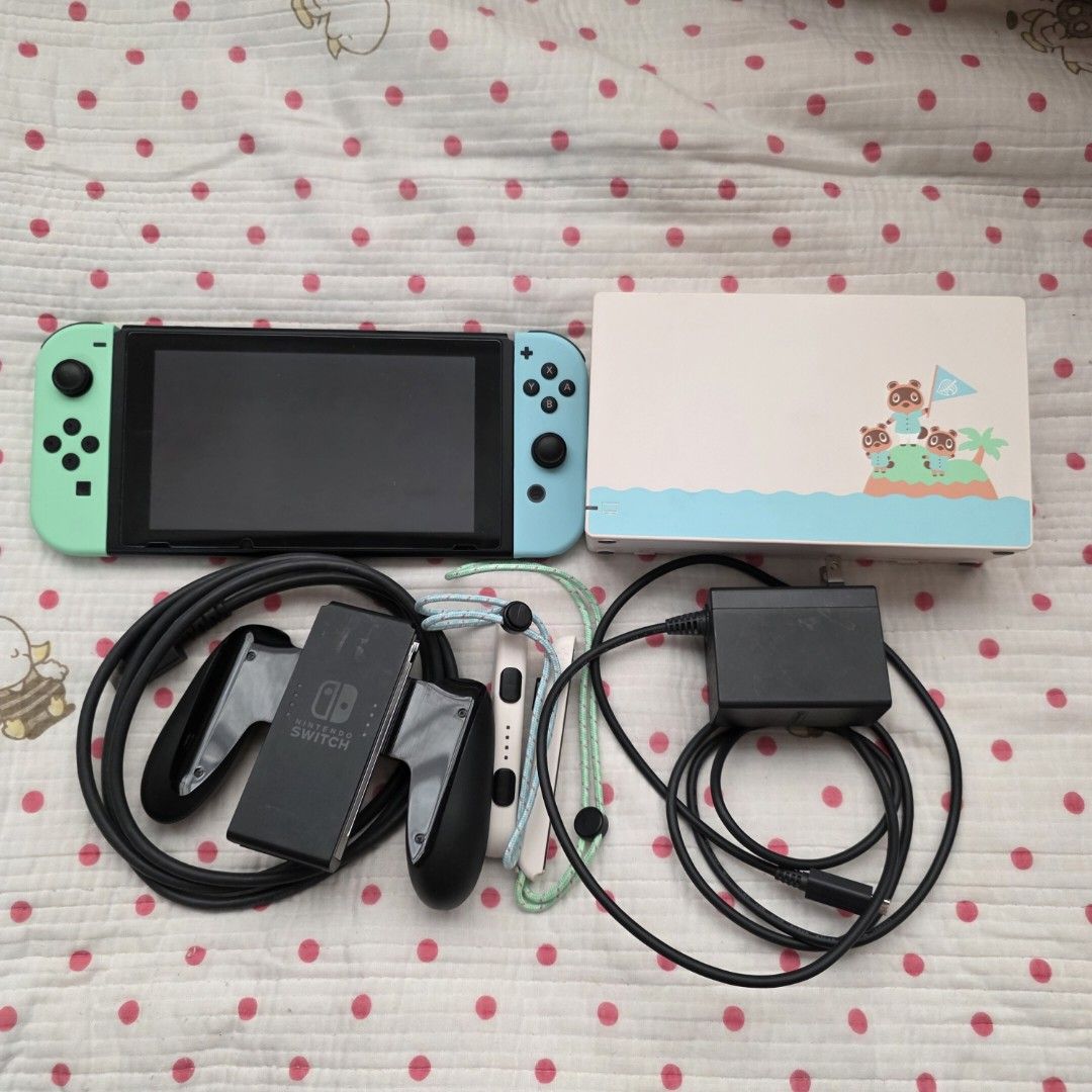 Nintendo Switch V2 — Animal Crossing version (Category: Nintendo) located in General Santos City (Dadiangas). Submitted by happilyangel (Listing ID 1368455124, Image 1). Description: ₱13, 000 | don’t hesitate to negotiate! inclusions: - well used case (splatoon) - 4 pairs of joystick cover - geekshare case (pink) - tempered glass is already attached - animal crossing game - kirby the forgotten land game - overcooked game rfs: upgrade for pokopia 