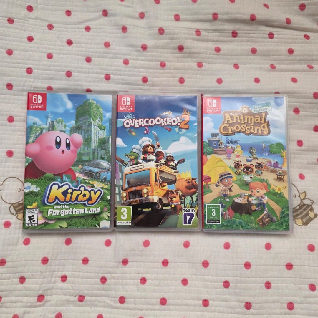 Nintendo Switch V2 — Animal Crossing version (Category: Nintendo) located in General Santos City (Dadiangas). Submitted by happilyangel (Listing ID 1368455124, Image 3). Description: ₱13, 000 | don’t hesitate to negotiate! inclusions: - well used case (splatoon) - 4 pairs of joystick cover - geekshare case (pink) - tempered glass is already attached - animal crossing game - kirby the forgotten land game - overcooked game rfs: upgrade for pokopia 