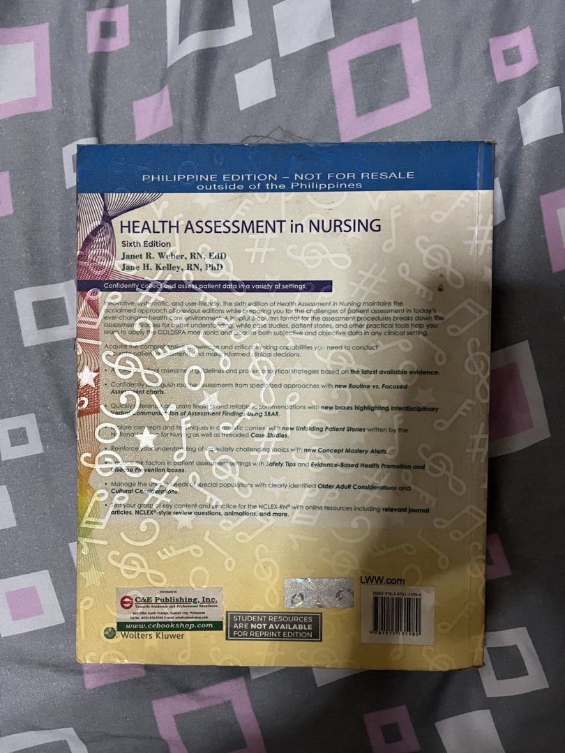 Nursing Books (Category: Textbooks) located in Magalang. Submitted by kdotpreloved (Listing ID 1436178044, Image 2). Description: Health Assessment Nursing - 600 Nursing Theorists - 450 Nurse’s Pocket Guide - 700 Lab Manual for Health Assessment Nursing- 300 (Sealed) Take all - 2K .