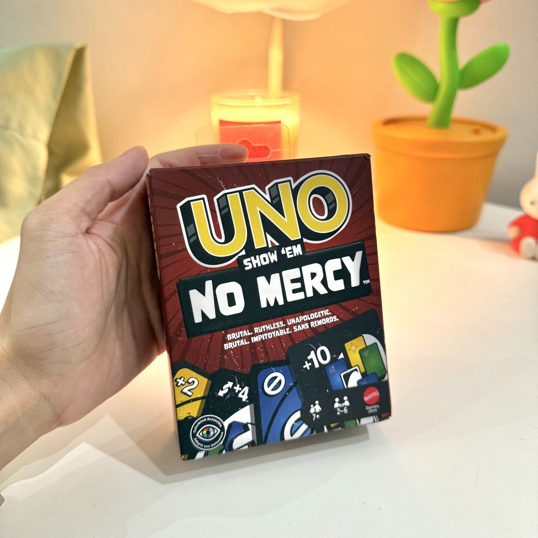 Official/Authentic Mattel Uno No Mercy (Category: Board Games & Puzzles) located in San Pedro. Submitted by jellybean.co (Listing ID 1436269585, Image 1). Description: .