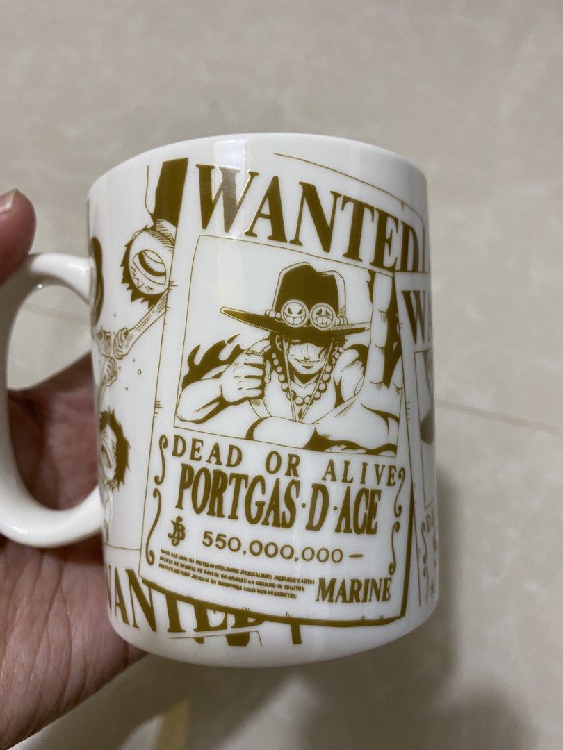 One Piece Wanted Mug (Category: Coffee & Tea Tableware) located in Makati City. Submitted by lasthing.22 (Listing ID 1436265800, Image 1). Description: Good as new. No issue. Collectible. MOP: Gcash/Bank Transfer MOD: Lalamove/J&T.