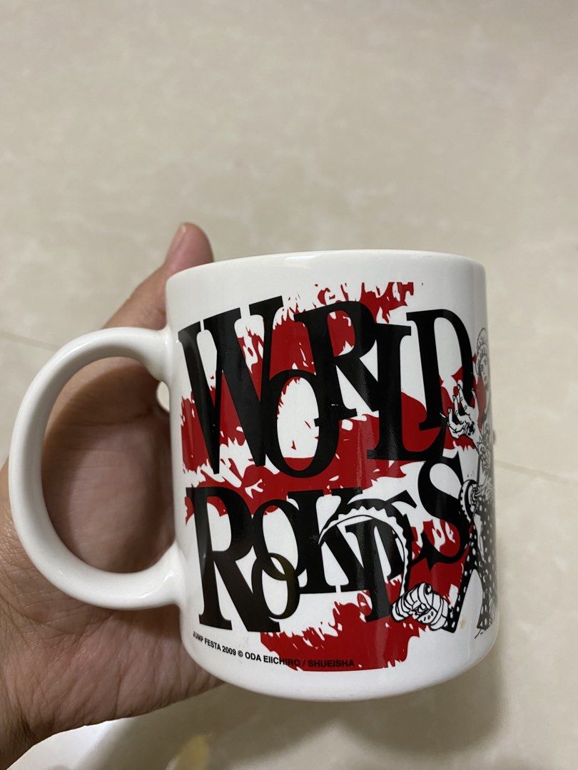 One Piece World Rookies Mug (Category: Coffee & Tea Tableware) located in Makati City. Submitted by lasthing.22 (Listing ID 1436265686, Image 1). Description: Good as new. No issue. Collectible. MOP: Gcash/Bank Transfer MOD: Lalamove/J&T.