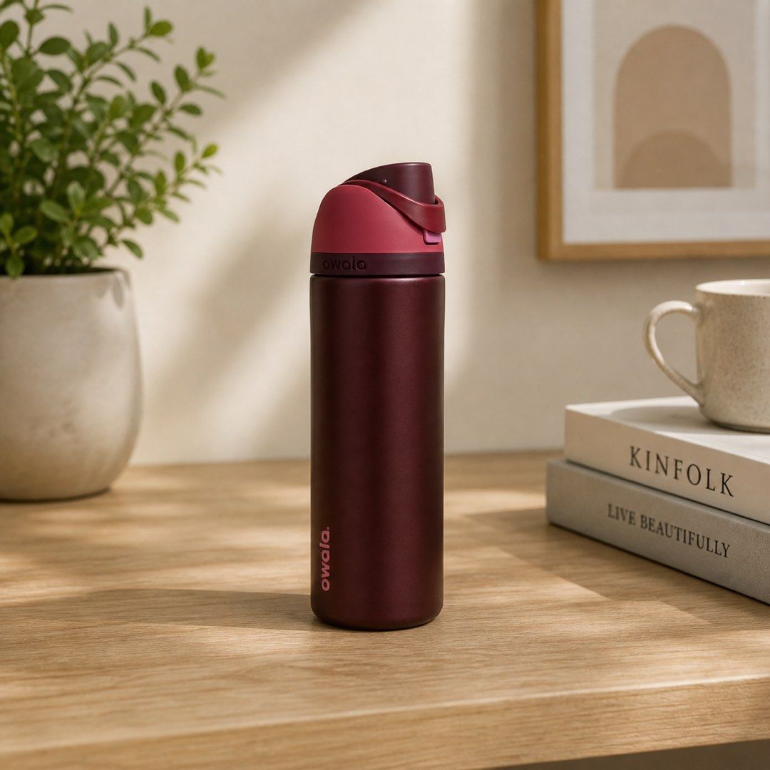 Owala Black Cherry FreeSip Insulated Water Bottle - 32oz/ 945ml (box slightly damage)