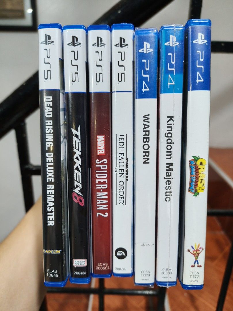 PS5 and PS4 Video Games (Category: PlayStation) located in San Pedro. Submitted by caues25 (Listing ID 1436105115, Image 1). Description: - PS5 and PS4 game collection for sale. - Titles include: PS4 600 each PS5 SPIDER MAN 2 1700 DRDR 1200 TEKKEN 8 2000.