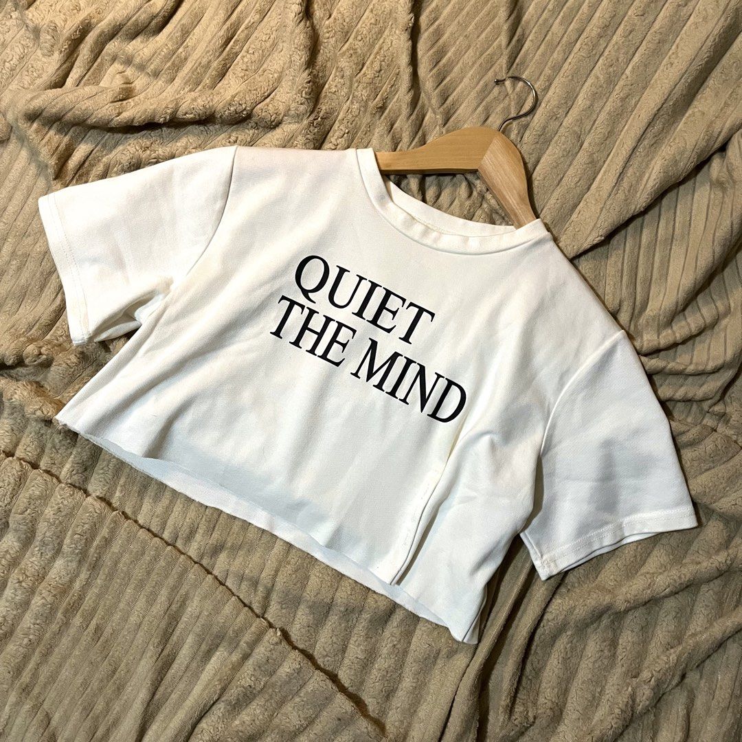 Quiet The Mind Crop Tee (Category: Shirts) located in Rizal. Submitted by everything.threads (Listing ID 1436127923, Image 1). Description: 📌 Details Size: XS-S MOP: GCash / Bank Transfer MOD: J&T / Lalamove Loc: Montalban Rizal .