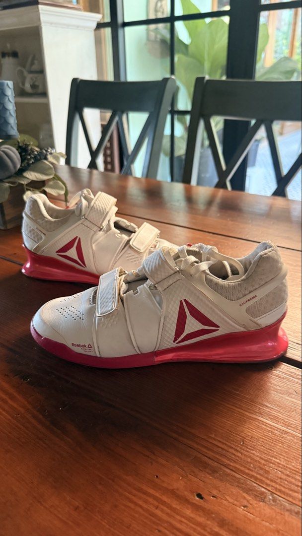 Reebok Legacy Lifters (White/Pink) (Category: Sneakers) located in Marikina City. Submitted by clevercat.ac06f9 (Listing ID 1436187422, Image 1). Description: Reebok Legacy Lifters Size: 8.5W Bought this from US in 2018. Location: Marikina City Price: Php 4,000 (exclusive of shipping) MOP: GCash or bank transfer RFS: No longer fits me and no longer lift. Price is slightly negotiable.