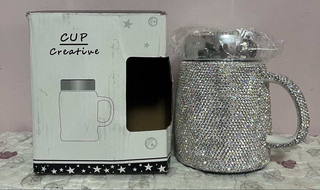Rhinestone-Covered Ceramic Mug445630445792808960