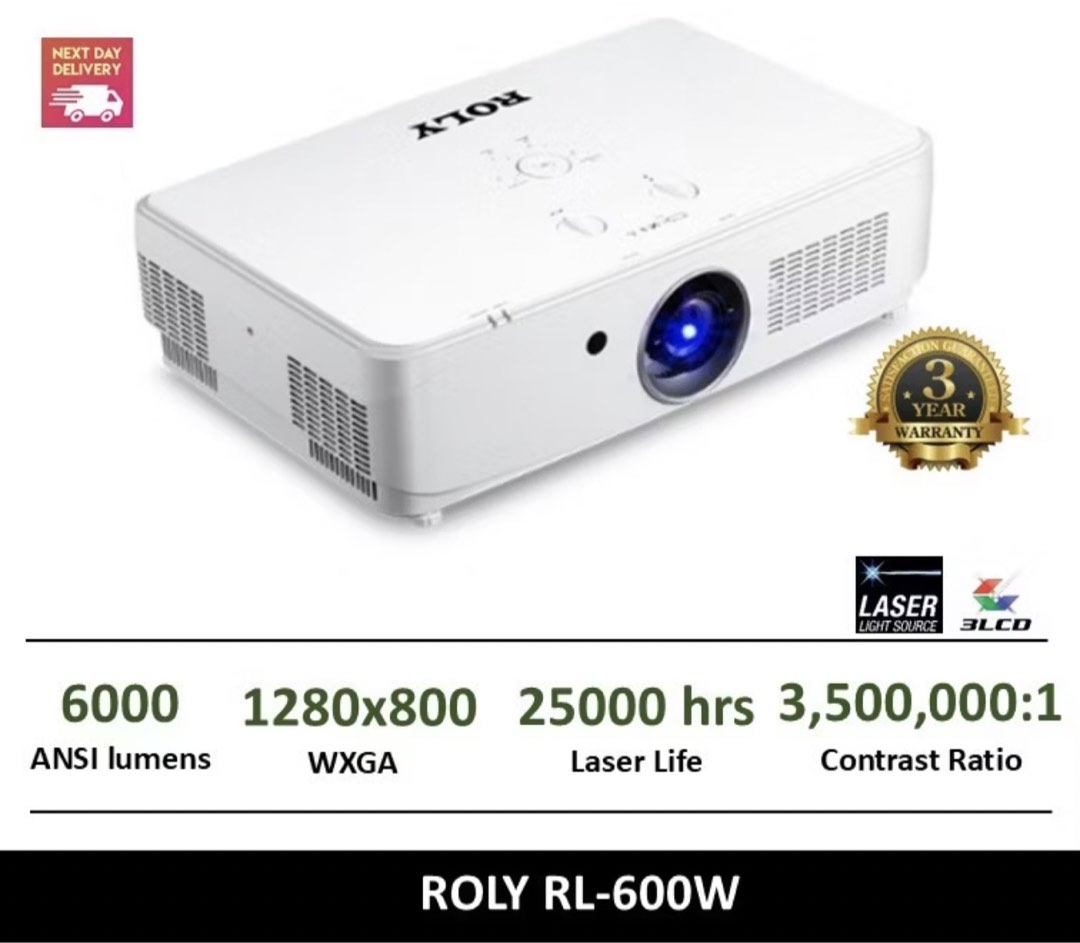 ROLY RL-600W WXGA 3-LCD Laser Projector, Audio, Other Audio Equipment ...