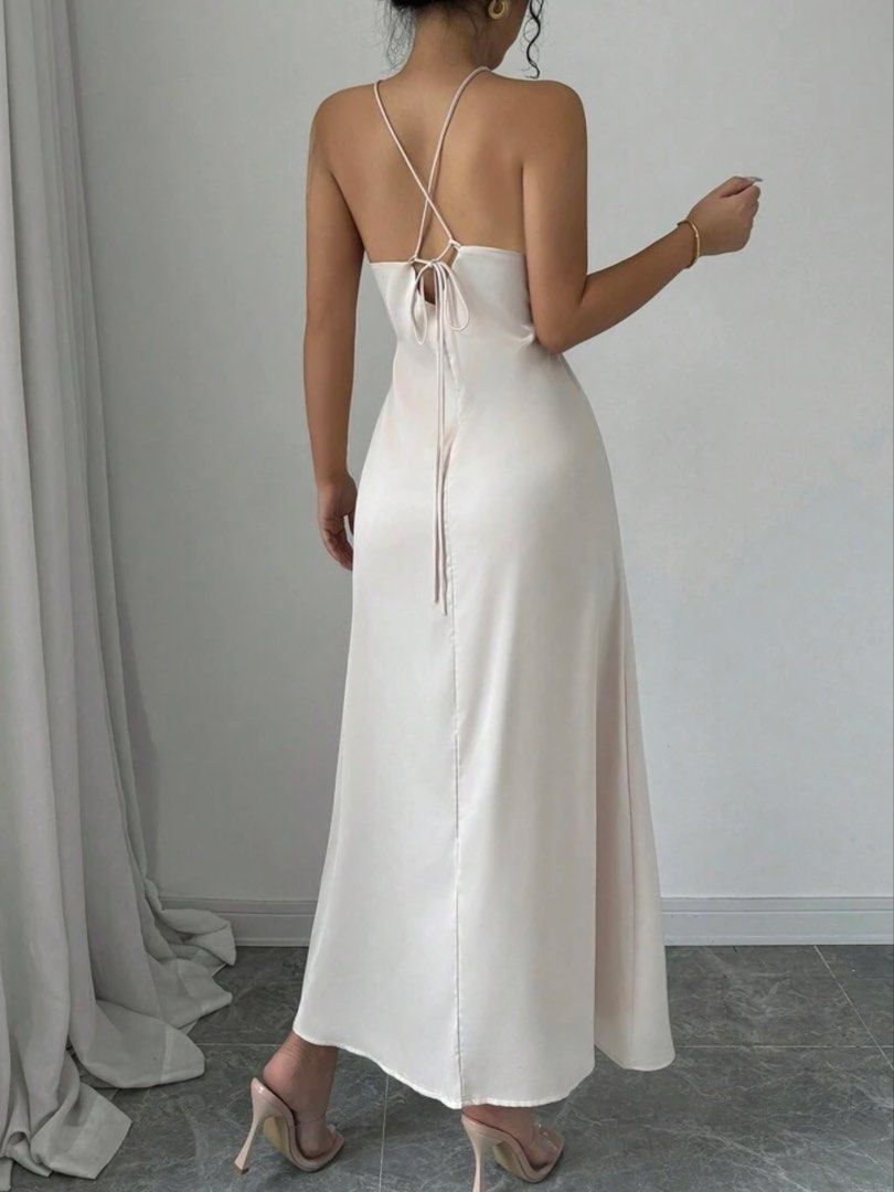 Shein Satin Halter Dress (Category: Dresses) located in Angeles City. Submitted by don_swabe (Listing ID 1436233611, Image 2). Description: Size: XS Usage: Only used twice.