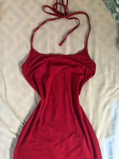 strapless open back dress Lesi Red Ruffle Cocktail Mini Dress main image 0