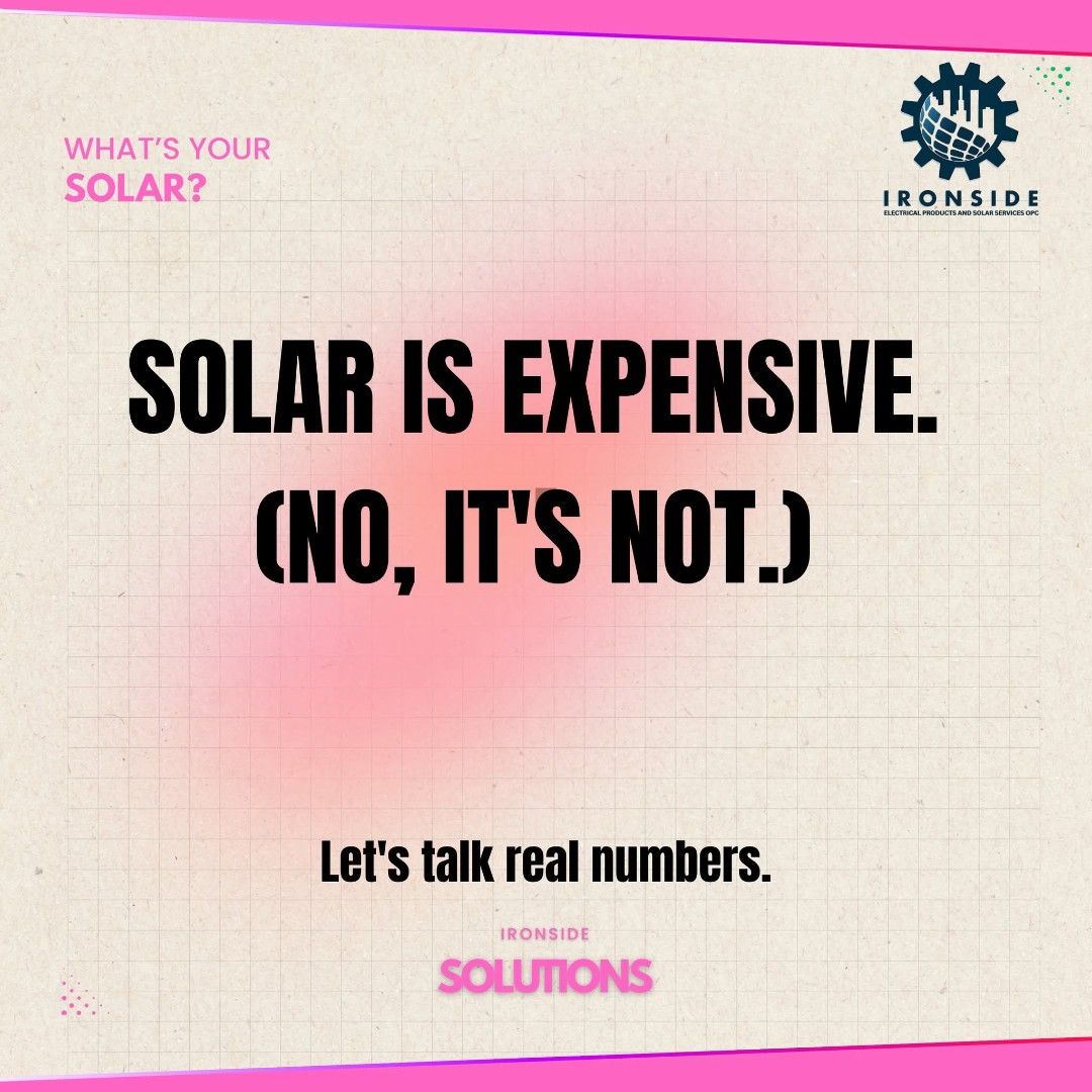 Solar installation (Category: Announcements) located in Caloocan City. Submitted by rinaironside (Listing ID 1436154409, Image 1). Description: Is Solar Expensive? (The Real Answer) "Solar is mahal (expensive)." We hear this every day. Here's the honest answer: Yes, there's an upfront cost. A quality 6.9 kWp system runs around ₱275,000. That sounds big. Until you do the math. At ₱14.35/kWh (April 2026 Meralco rate), that system saves you roughly 