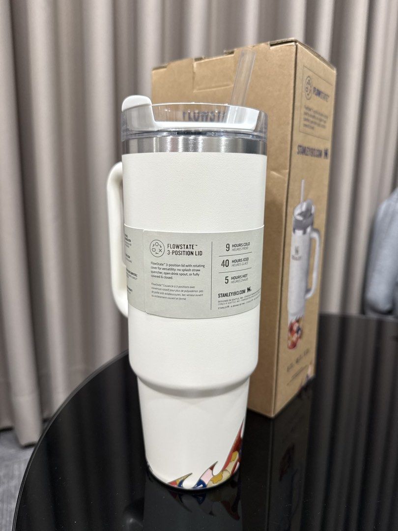 Stanley Quencher H2.0 FlowState Tumbler 30oz (887ml) – Lunar New Year / Limited Edition (Brand New) (Category: Water Bottles & Tumblers) located in Makati City. Submitted by aparador.ni.a (Listing ID 1436217622, Image 2). Description: Original Stanley Quencher H2.0 FlowState Tumbler, 30oz. Comes complete with box, straw, and packaging. • Brand: Stanley • Model: Quencher H2.0 FlowState • Capacity: 30oz / 887ml • Color: White with floral patterned 