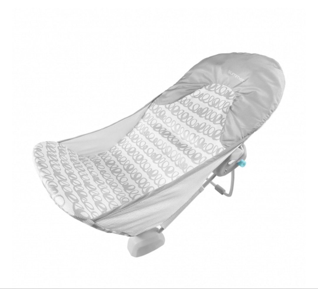 Summer Infant Baby Bath Tub (Category: Bathtub & Bath Accessories) located in Paranaque City. Submitted by ___iroiro___ (Listing ID 1436102026, Image 1). Description: - Summer Infant baby bath tub - Infant to 6months Old - Designed for comfortable and safe bathing - Features a supportive design - Includes a mesh sling for newborns - Color: Gray and white - Patterned seat - Includes safety warning label RFS: Outgrown and de-cluttering. Was very he