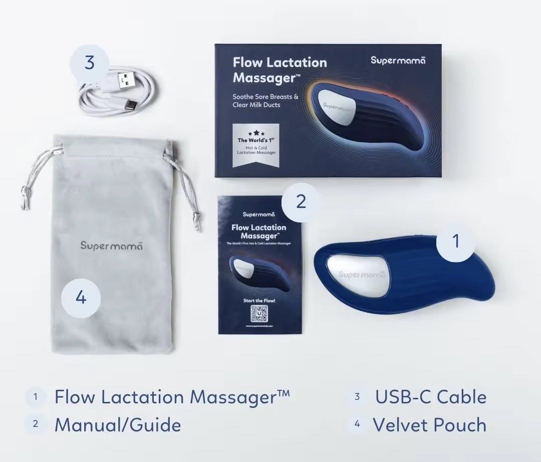 Supermama Lab Lactation Massager (with Insulated Bag) (Category: Maternity Care) located in Calamba. Submitted by aub_subi (Listing ID 1436196322, Image 2). Description: Supermama Lab Lactation Massager - Includes USB-C cable, velvet pouch, manual and box - Very useful if you are breastfeeding or pumping Will include my Insulated Cooler Bag from Supermama Lab also - Almost brand new. Used 2-3 times only. - Comes with long strap - Upper storage fi