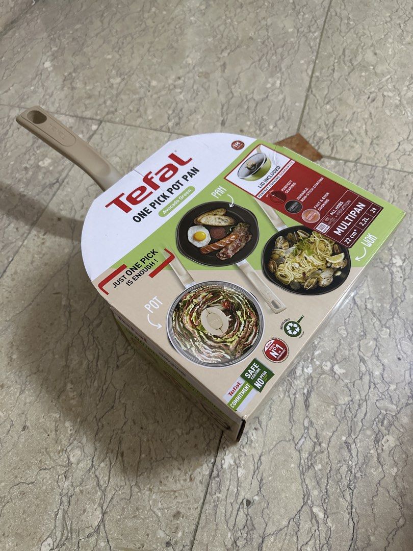 Tefal one pick pot pan avocado green
