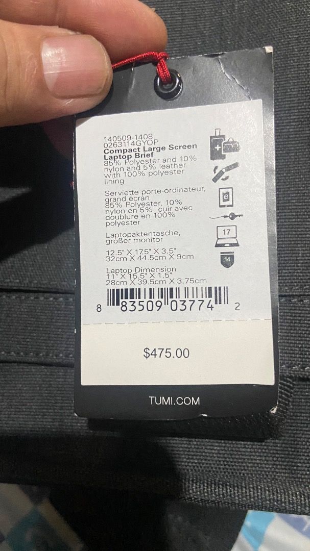 Tumi brief pack ballistic nylon backpack (Category: Luxury Bags & Wallets) located in Paranaque City. Submitted by vincechong0813 (Listing ID 1436144575, Image 2). Description: .