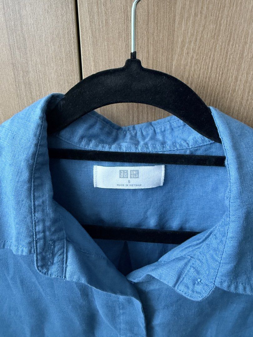 Uniqlo Linen Longsleeves (Category: Shirts) located in Tuguegarao City. Submitted by Jarah (Listing ID 1436156959, Image 2). Description: Uniqlo Linen Longsleeves - blue (phased out color) bought last aug 2025 - used twice only, seldom used **inspo pic lang po yung last pic, but same line ng uniqlo linen .