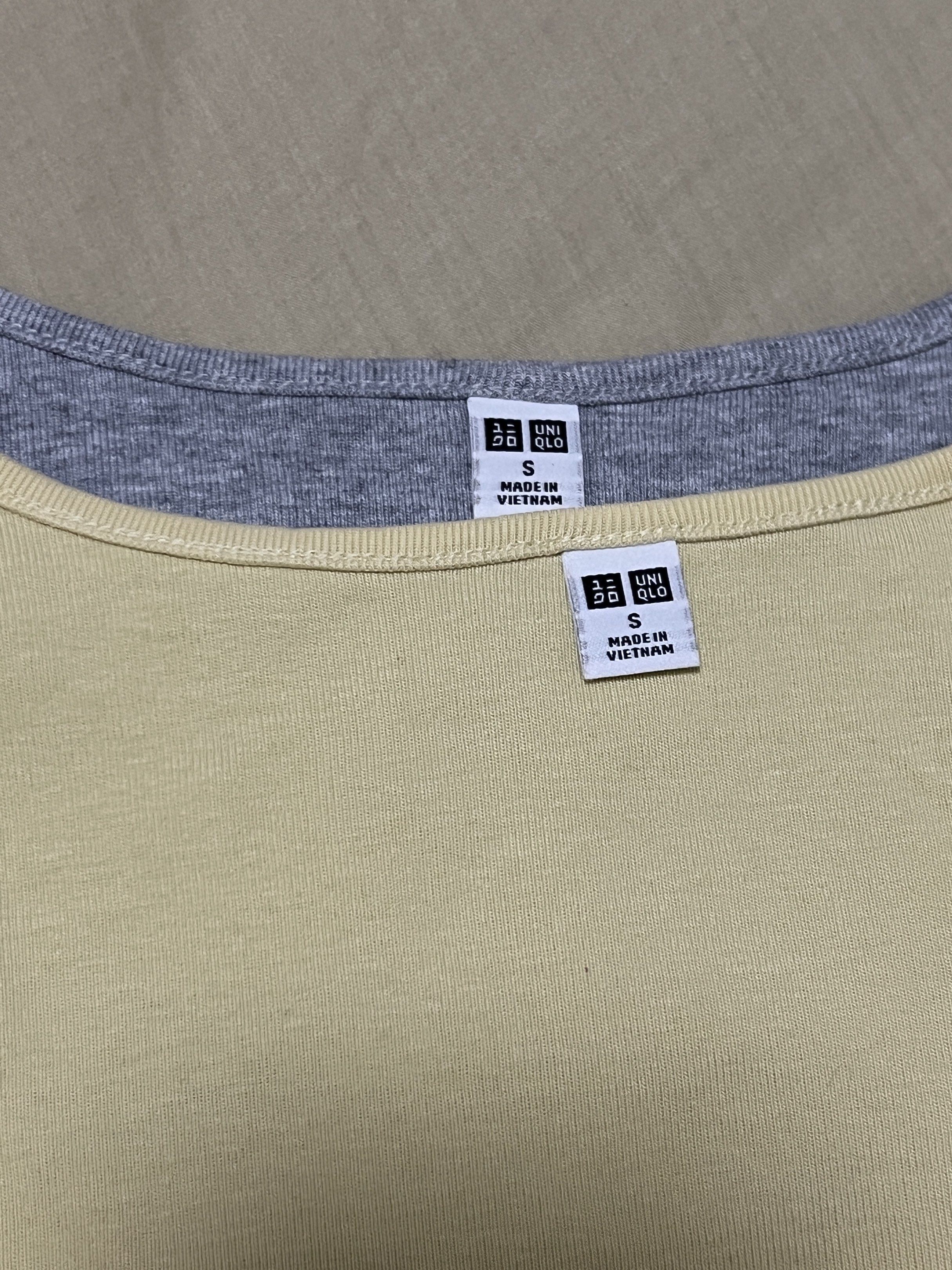 Uniqlo Square Neck Top (Category: Blouses) located in Quezon City. Submitted by rheisells_ (Listing ID 1436206111, Image 2). Description: Grey and Yellow.