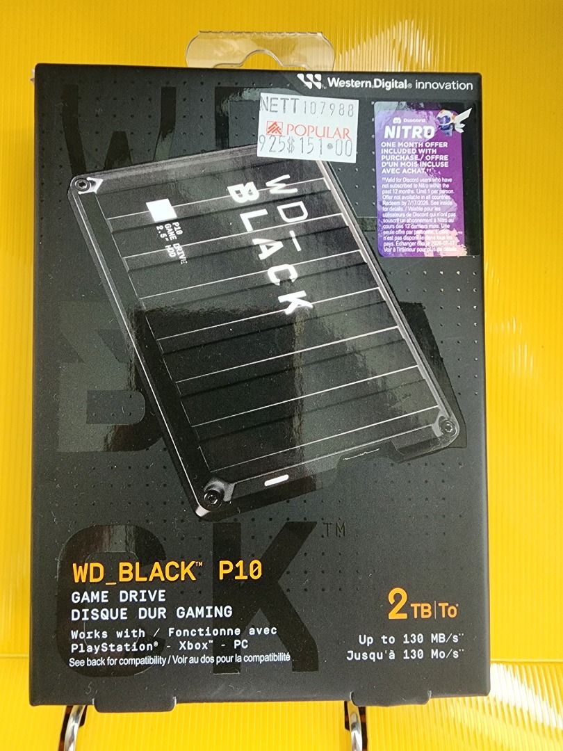 WD Black P10 2TB External Hard Drive