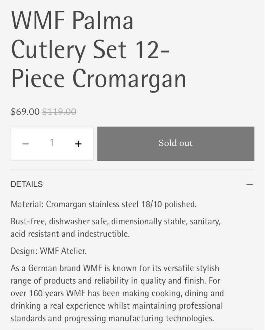 WMF Palma Cutlery Set 12-Piece Cromargan445744259038586882