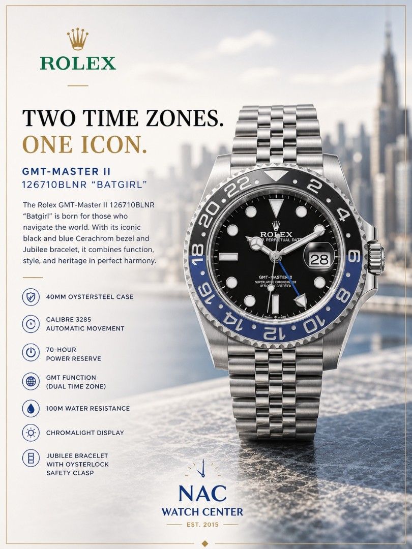 2019 Rolex GMT Batgirl (Category: Luxury Watches) located in Mandaluyong City. Submitted by 88nac (Listing ID 1436358307, Image 1). Description: Batgirl 🦇🦇🦇 1.1M Slightly neg Rolex GMT Batgirl 126710BLNR 40mm Jubilee Bracelet 2019 Full set 9.8/10 condition PM for inquiries.