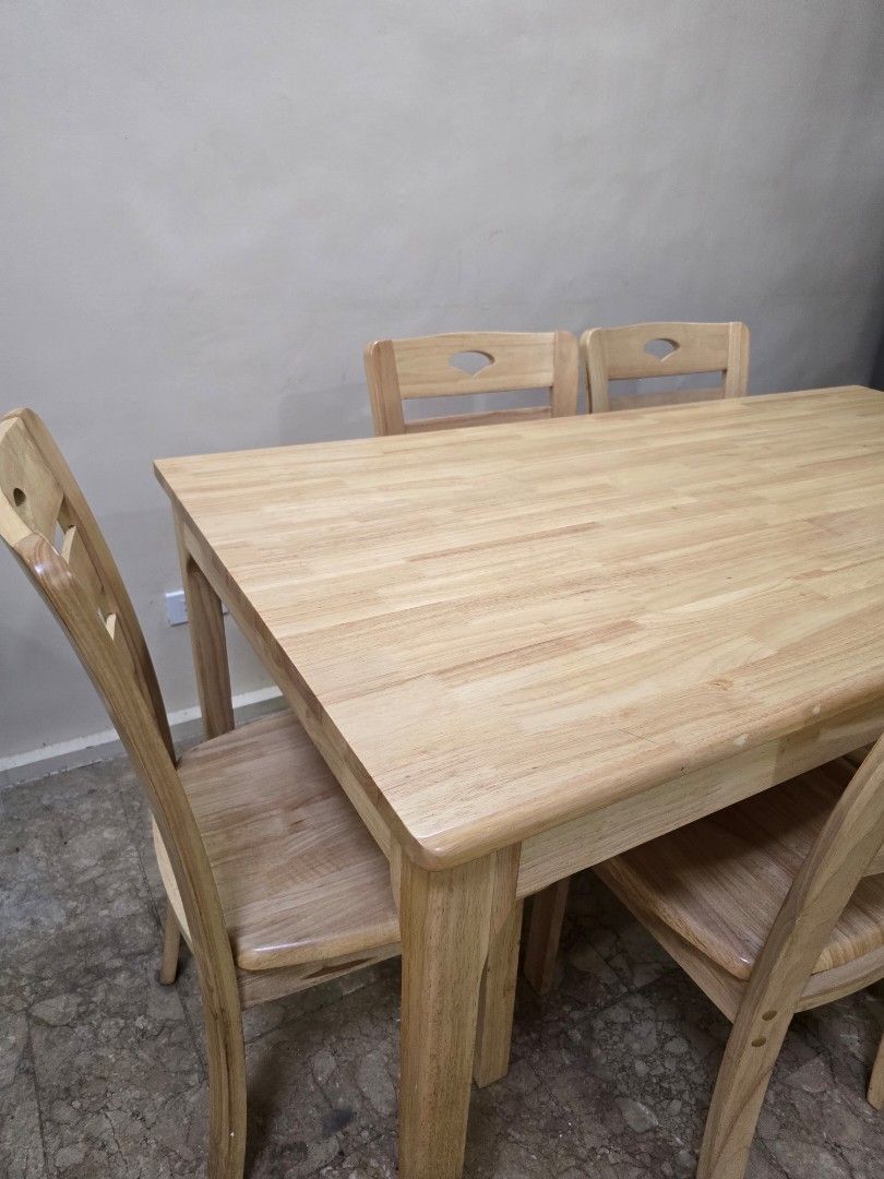 6-seater Malaysian Hardwood Dining Set (Category: Tables & Sets) located in Manila. Submitted by staycospac55871 (Listing ID 1436348549, Image 1). Description: - Malaysian Wooden dining table set - Includes six chairs - Rectangular table shape - Light wood finish - Chairs with curved back design - Made of solid wood - Ideal for family dining 6-seater Malaysian Hardwood Dining Set ● Bought at 27,000 ● Selling for 17,000 ● Good as new (halos hindi 