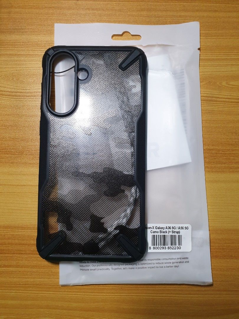 A36 / A56 Fusion X Case Ringke Camo Black Opened Packaging (Category: Cases & Sleeves) located in Pasig City. Submitted by modestfinds (Listing ID 1436397527, Image 1). Description: Customer wants to buy for A57 instead. Returned the case in good condition but opened the packaging already. Original Ringke. Made in Korea. Offering you at lower price, we need to clear out our storage ❗No refund of Shipping Fee if already proceeded with shipping ❗ ❗