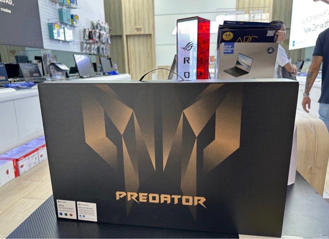 Acer Predator Helios NEO 16 (Category: Laptops & Notebooks) located in Caloocan City. Submitted by julesrt (Listing ID 1436449750, Image 1). Description: Acer Predator Helios Neo 16 Core iz RTX4060 512GB SSD 16GB The logo on the back of the laptop also lights up in different colors, just like the RGB keyboard. Bought last December 29, 2024 from Gigahertz Still under Warranty With box, receipt, and Predator Bag SRP (Discounted): $89K Selling for: 