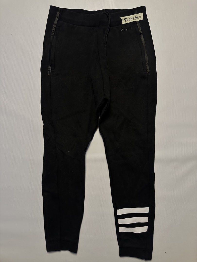 Adidas Neo Black Jogger Pants (Category: Joggers) located in Manila. Submitted by johnedel_james (Listing ID 1436431790, Image 1). Description: - Adidas Neo jogger pants - Color: Black with white stripes - Features: Drawstring waist, zippered side pockets - Size: 30-32 x 38M - Fit: Slim - Made in China.