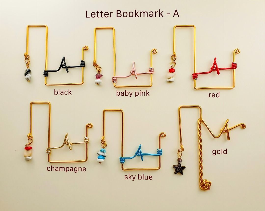 Aesthetic Letter Bookmark ✨ Handmade Initial Gift (A–Z Available) (Category: Handmade Craft) located in Marikina City. Submitted by jampackedgiftsshop (Listing ID 1436455540, Image 3). Description: 🎁 Perfect personalized gift for book lovers! ✨ Handmade Letter Bookmarks ✨ Add a cute and colorful touch to your books 💖 ✔ Handmade with coated wire ✔ Lightweight & durable ✔ Perfect for gifts 🎁 🔤 Available Letters: A–Z 📩 Message me your chosen le