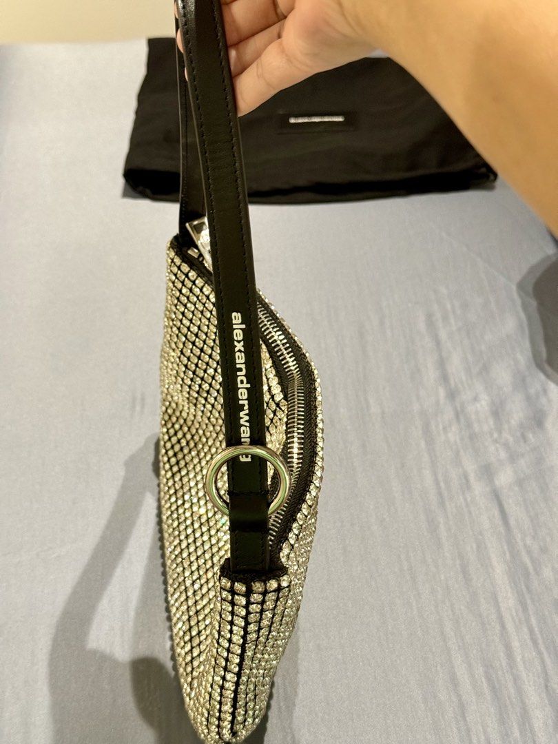 Alexander Wang Rhinestone Bag (Category: Luxury Bags & Wallets) located in Mandaluyong City. Submitted by mau62891 (Listing ID 1436384037, Image 3). Description: - Authentic Alexander Wang rhinestone handbag - Black leather strap - Zipper closure - Includes original black dust bag with Alexander Wang logo .