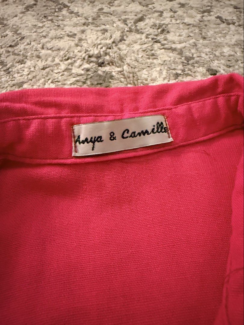 Anya & Camille Pink Romper (Category: Rompers) located in Quezon City. Submitted by wardrobeforher (Listing ID 1436422961, Image 3). Description: - bought for P1,999 via their Instagram - collared neckline - short sleeves - front zipper — can be worn zipped up or zipped down depending on your style - fitted waist - worn around 5 times .