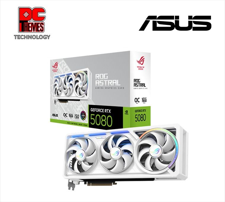 ASUS ROG Astral GeForce RTX 5080 16GB GDDR7 WHITE OC Edition Graphics Card UPC: 199291112049