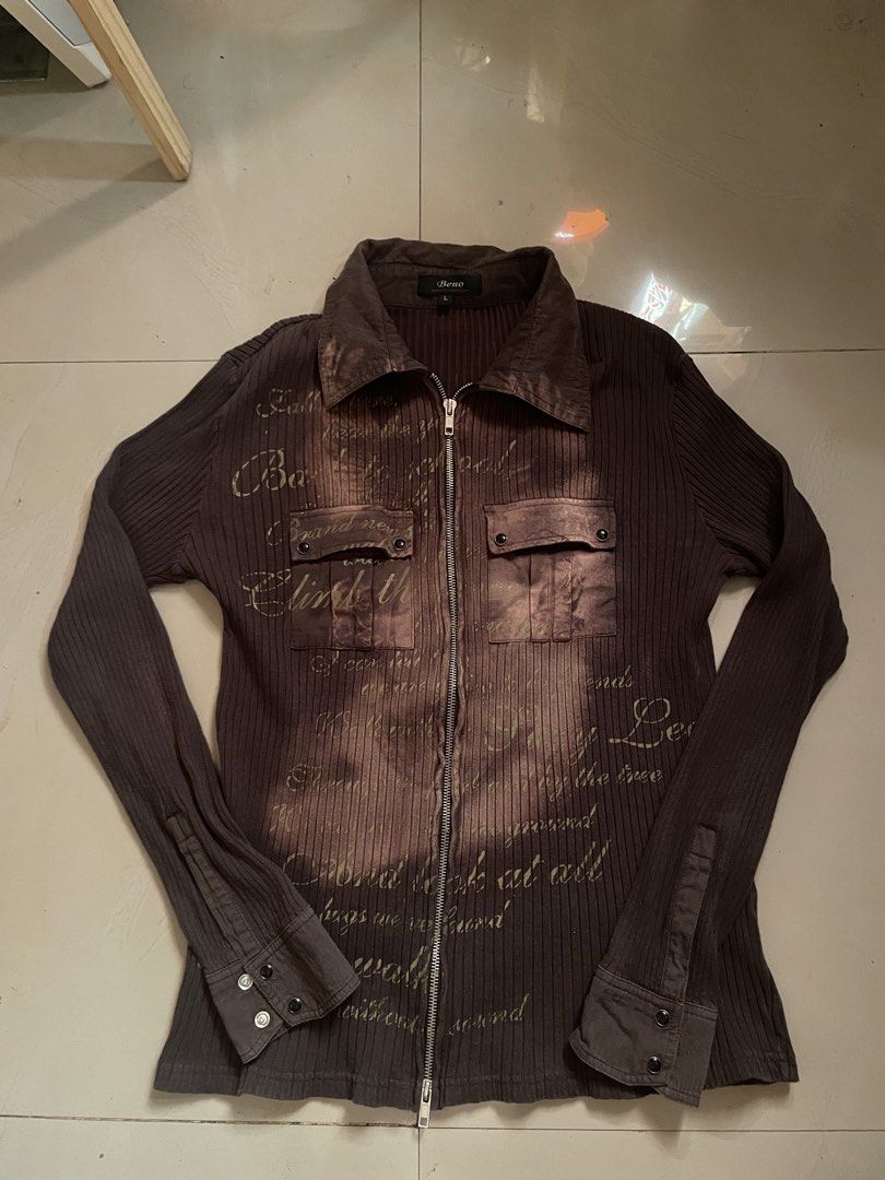 Beno Alt Goth Two Way Zip Up Sweater (Category: Tshirts & Polo Shirts ) located in Malaybalay. Submitted by mo0rph (Listing ID 1436466216, Image 1). Description: 25Lx17-20 can be stretched 25 sleeves Add sf 120 Mindanao jnt Gcash.