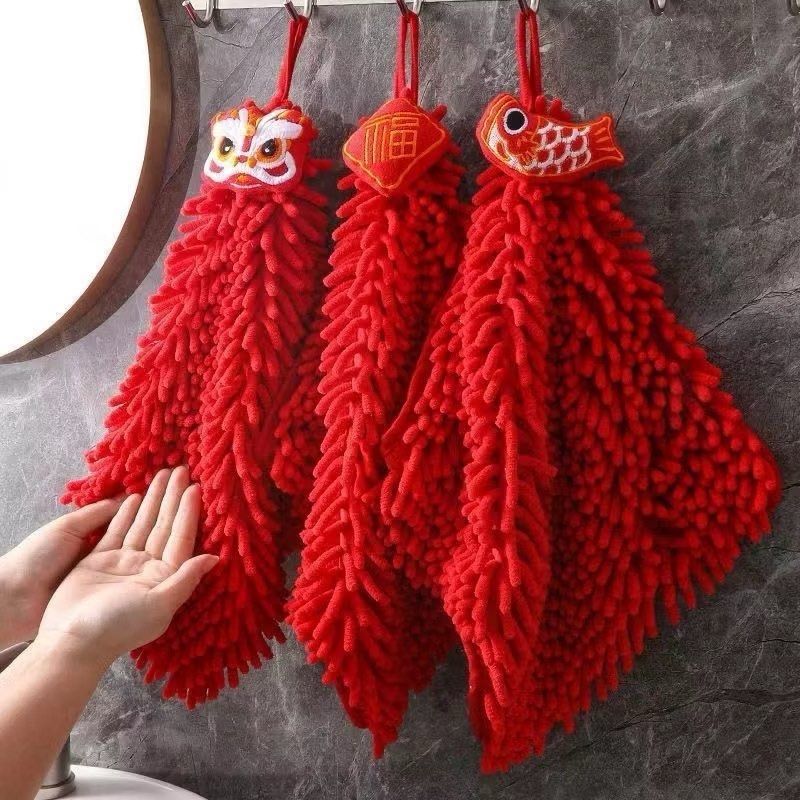BNIP red Cny hand towel