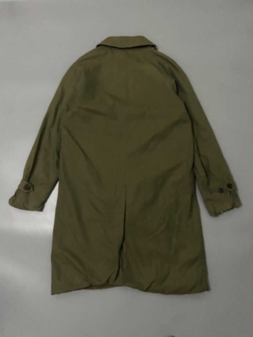 BURBERRY-trench coat-Green (Category: Coats, Jackets and Outerwear) located in Cavite. Submitted by asianluxe (Listing ID 1436388615, Image 3). Description: BURBERRY TRENCH COAT GREEN Flat measurements!, Length:38 inches armpit to armpit:21 inches sleeve:29 inches hem:23.5 inches (Guaranteed authentic) Good condition Very presentable 8/10 condition Flaw: white on mid .
