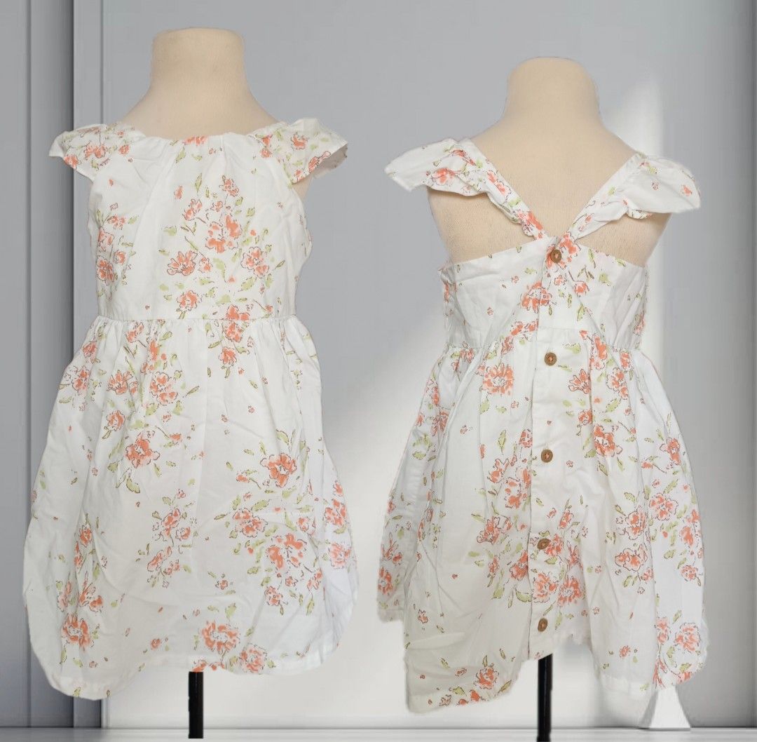 Carter's Floral Dress - 24 Months Preloved baby kids (Category: Babies & Kids Fashion) located in Cabanatuan. Submitted by haruonshop (Listing ID 1436467902, Image 1). Description: Preloved Baby - Carter's dress - Floral print (white base with orange and green) - Size: 24 months - Unique button-back design dm me.. .