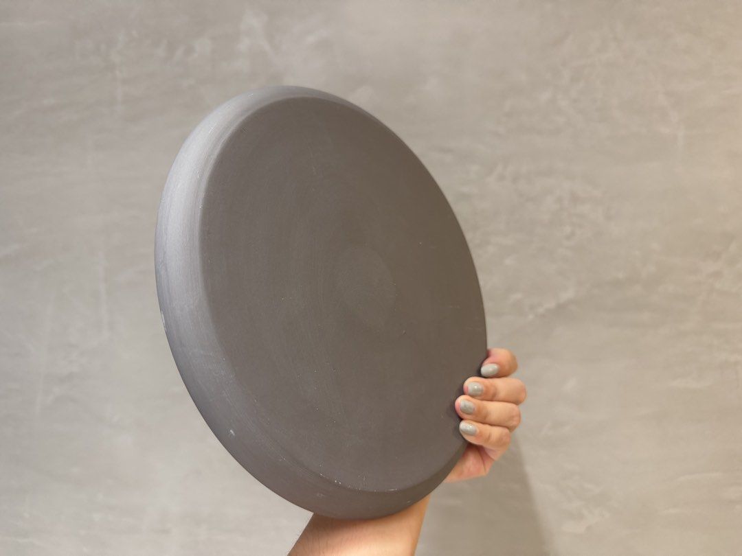 Ceramic Plate with Grey Rim - 24cm446878708768460802