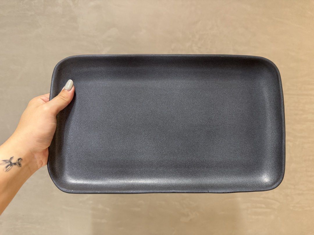 Ceramic Rectangular Matte Blue-Black Serving Plate446884346772203521