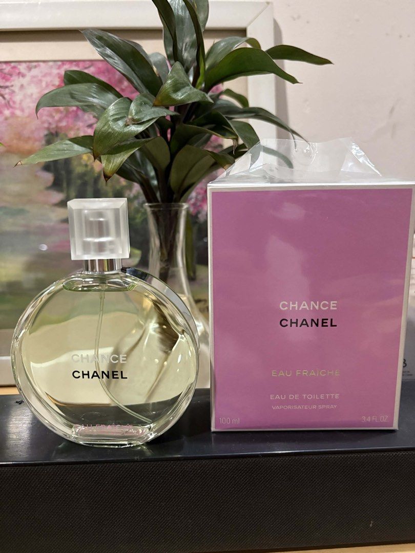Chanel Chance Eau Fraiche | PREMIUM QUALITY (Category: Fragrance & Deodorants) located in Taguig. Submitted by blissy0215 (Listing ID 1436334406, Image 2). Description: PREMIUM QUALITY GUARANTEED LONG LASTING SCENT Top notes are Lemon, Cedar and Citron; middle notes are Water Hyacinth, Pink Pepper and Jasmine; base notes are White Musk, Patchouli, Vetiver, Teak Wood, Iris and Amber..