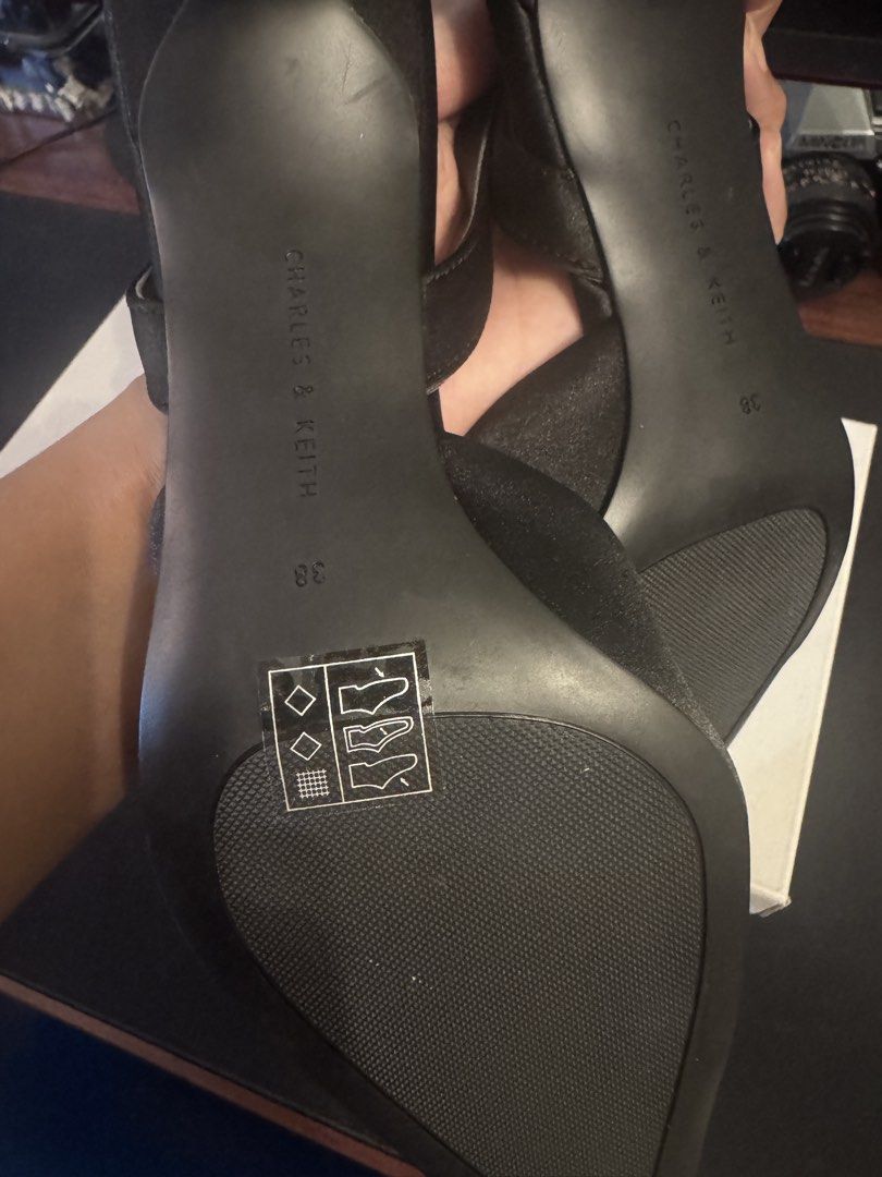 Charles and Keith sling kitten sandals shoes (Category: Heels) located in Pasig City. Submitted by redeem (Listing ID 1436438621, Image 3). Description: Brand New with box Bought in Taiwan official Charles and Keith store Size: Euro 38 RFS: Change of mind .