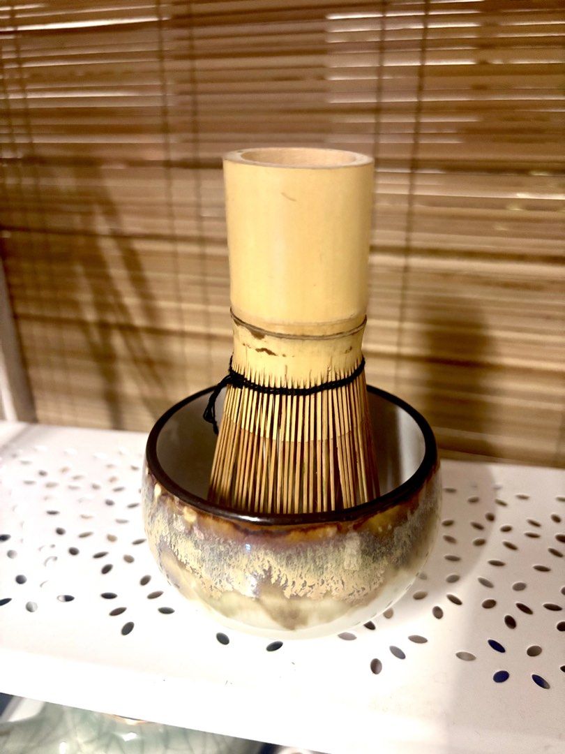 Chasen whisk holder ceramic glazed finish (Category: Coffee & Tea Tableware) located in Makati City. Submitted by bbnski (Listing ID 1436383043, Image 2). Description: - Ceramic matcha chasen whisk holder with a unique brown and cream glaze. - Bamboo whisk NOT included..
